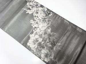 斉藤三才　花模様　袋帯